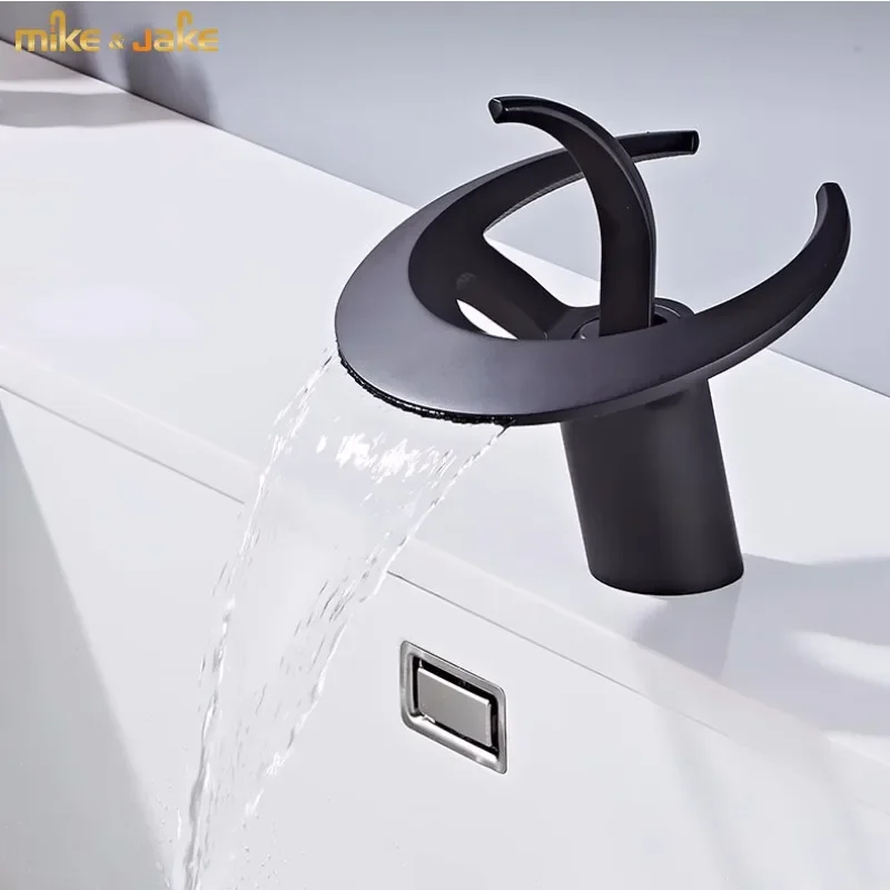 

Bathroom waterfall Basin Sink Faucet, Basin sink Hot and Cold Mixer, Mop Taps,deck Mounted