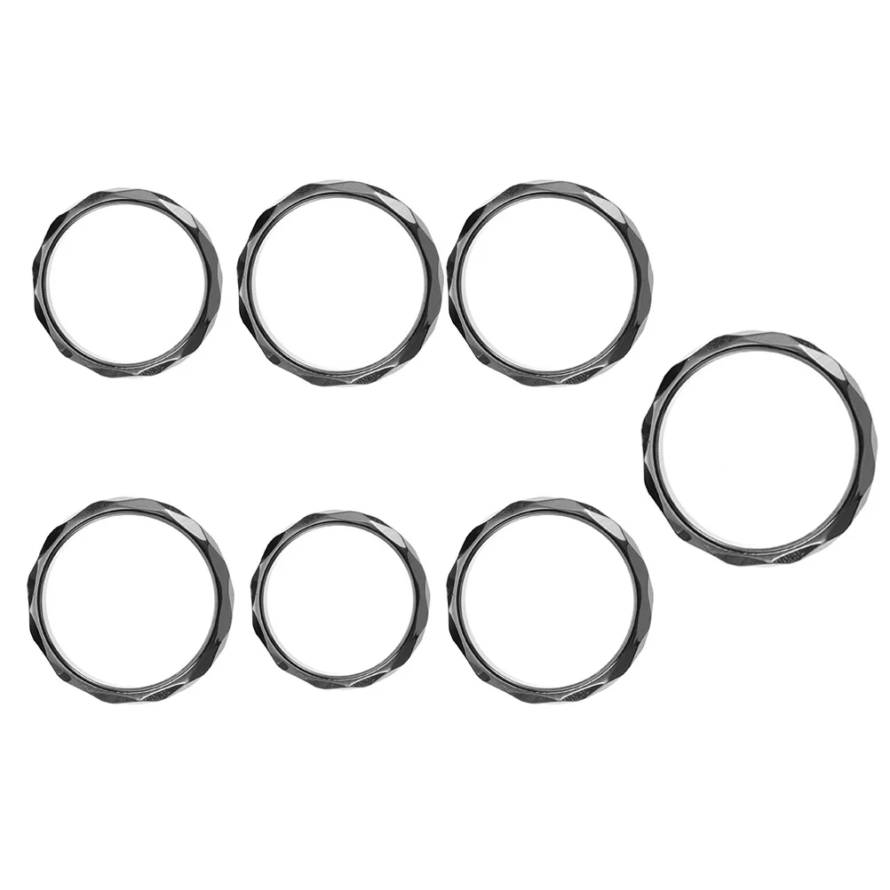 

7pcs Premium Hematite Rings For Couples Romantic Gift Non-Magnetic Durable Decorative Finger Ring Set Wedding