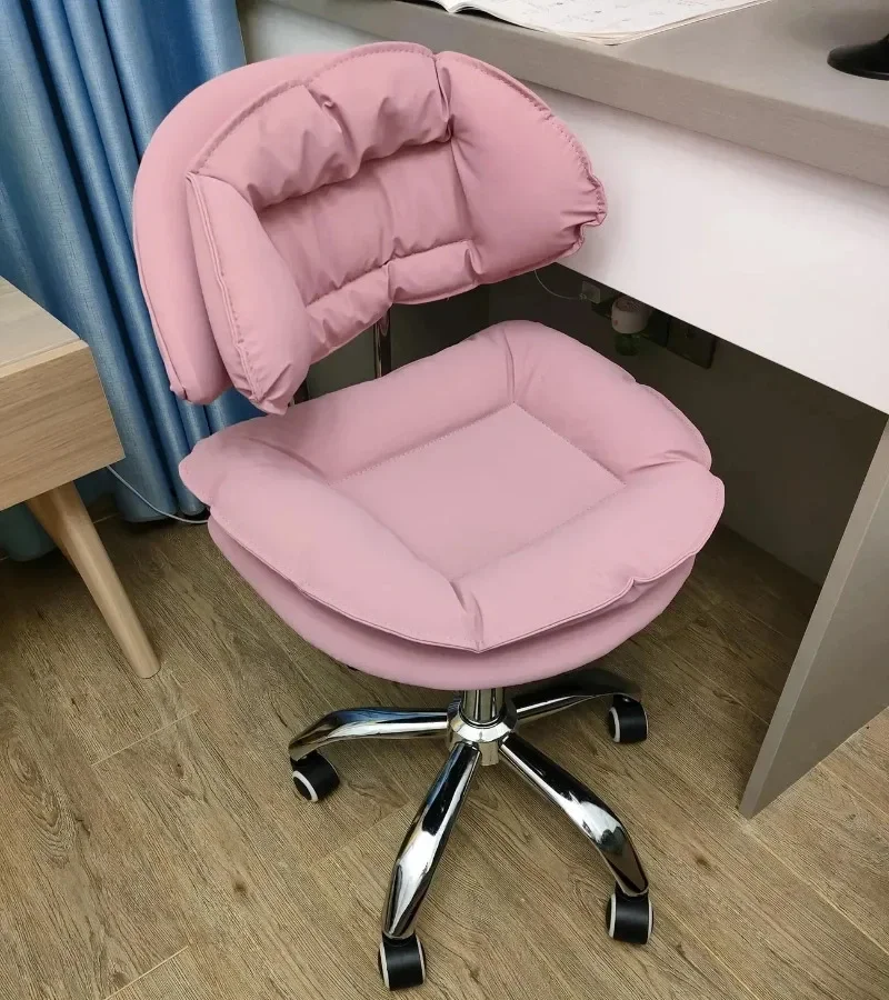 New Pink Computer Chair Home Office Chair Comfortable Backrest Chair Rotating Lift Dormitory Sofa  High Stool