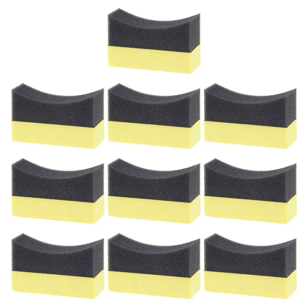 10 Pcs Car Wash Sponge Cleaning Materials Auto Wax Applicator Tire College Washing Tool Shine Composite PE Pad Accessories