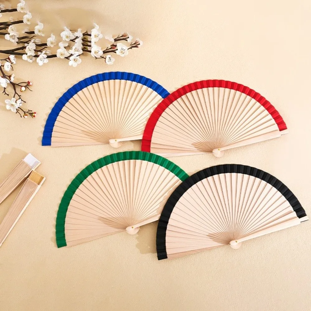Classic Plain Design Spanish Folding Fan 23cm Traditional Handmade Fan Multipurpose Portable Hand Cranked Fan Summer Cooling