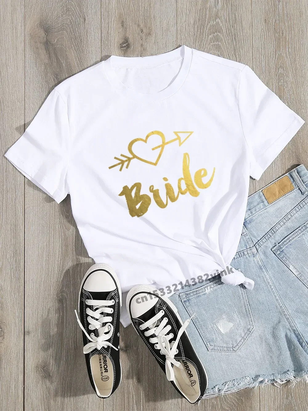 Pink Short Sleeved T-shirt Team The Bride Bachelorette Wedding Party Women Tee Shirt Casual ladies basic O-collar 2024 Cotton