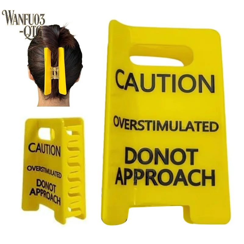 

Funny Hairs Clips Caution Overstimulated Sign Hair Claw Clip Hold On Partner Im Over Stimulated A Little Signs To Say I Love You