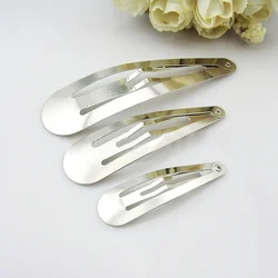 50pcs/lot Silver Tone Snap Hair Clips 30mm 40mm 50mm Craft Bow for Girls Kids Boutique Hair Accessories Headwear Gifts