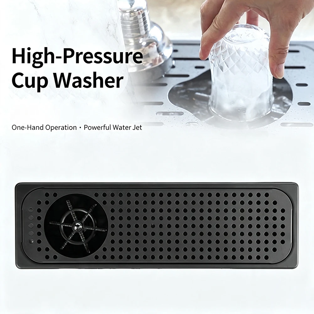 Automatic Cup Washer Sink Mounted High-Pressure Bottle Washer Cleaner Multi-Angle Water Spraying Deep Cleaning Cafe Bar Setup