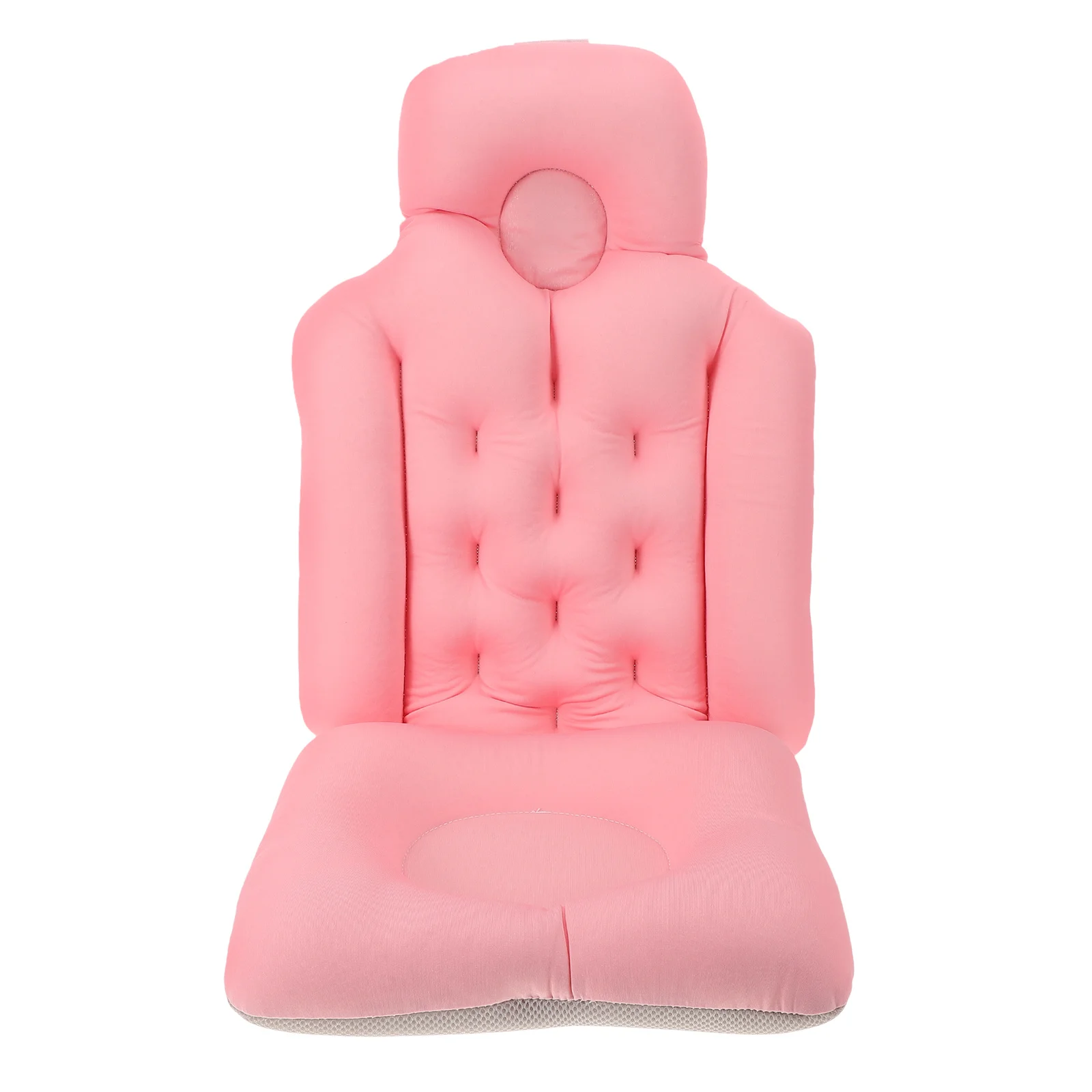 

Bath Cushion Pink Soft Fabric Bathtub Pillow Non-Slip Baby Bath Mat For Newborn Infant Tub Support Foam Bather Shower Seat