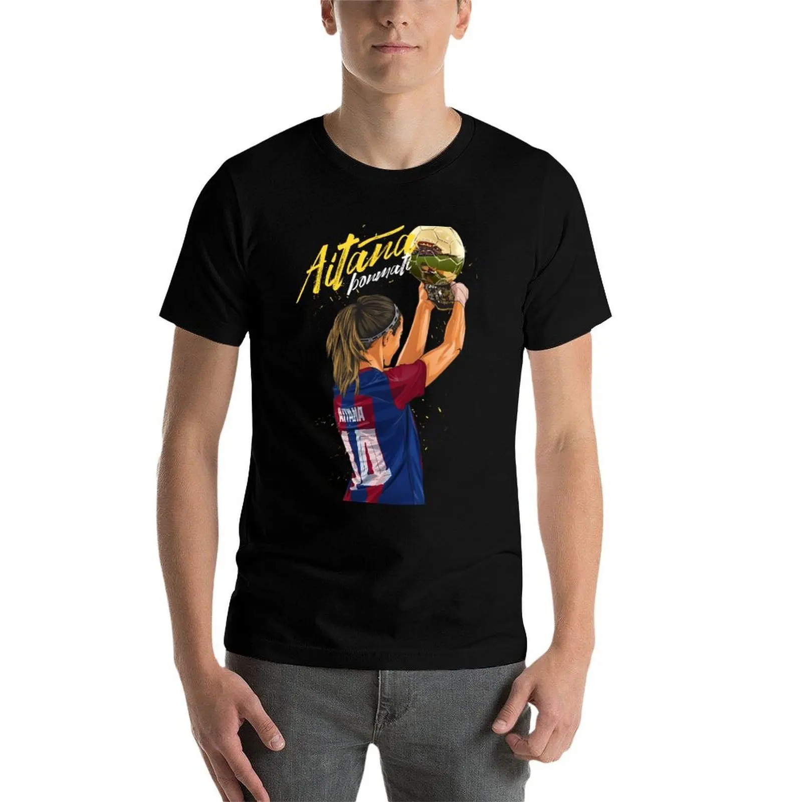 

Aitana Bonmati Ballon dor illustration T-Shirt t shirts for man cotton man t shirts for men casual T-Shirt