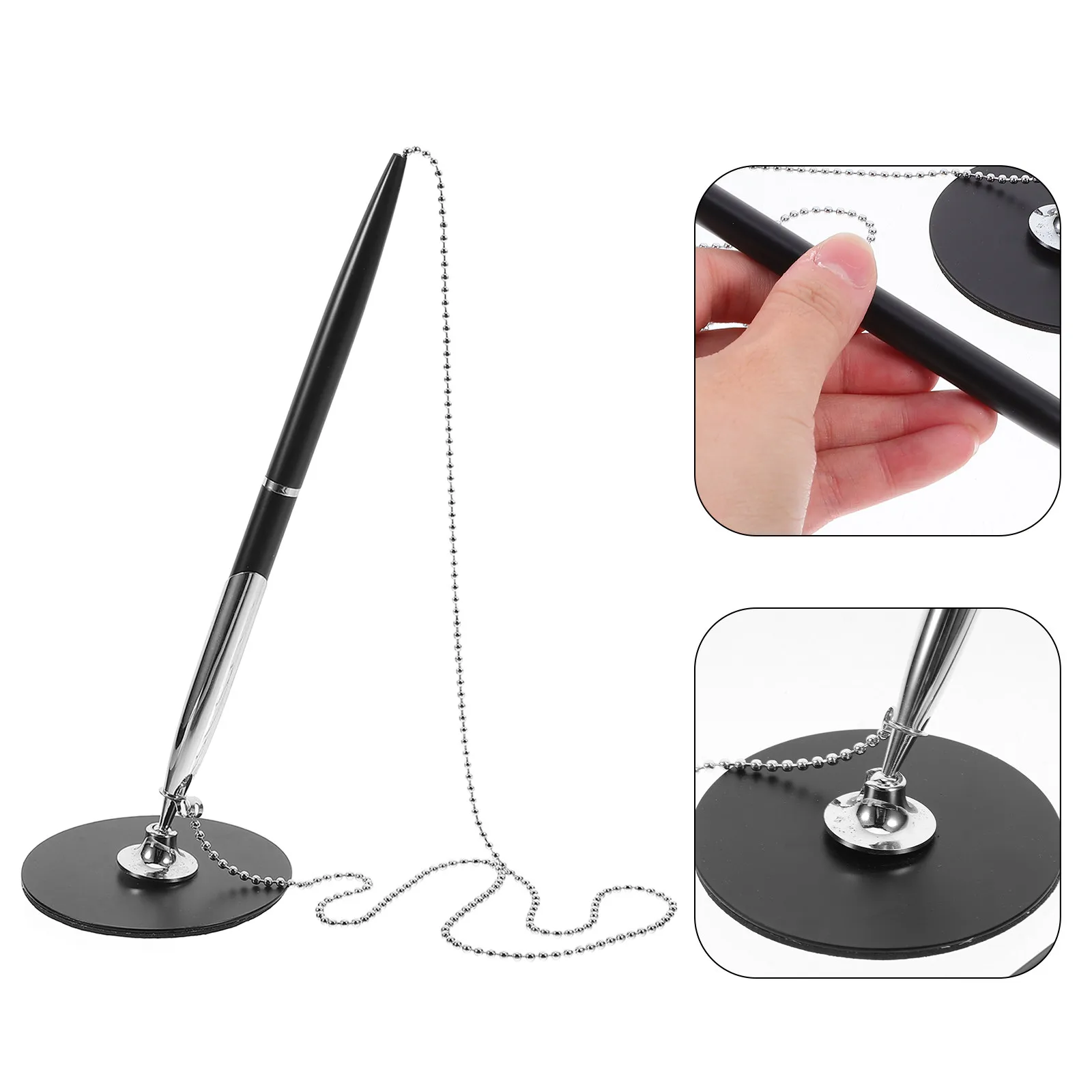 

Набор из 1 многофункциональной вращающейся ручки для подписи, металлическая настольная ручка с цепочкой, офисные деловые канцелярские принадлежности, декоративная ручка для подписания