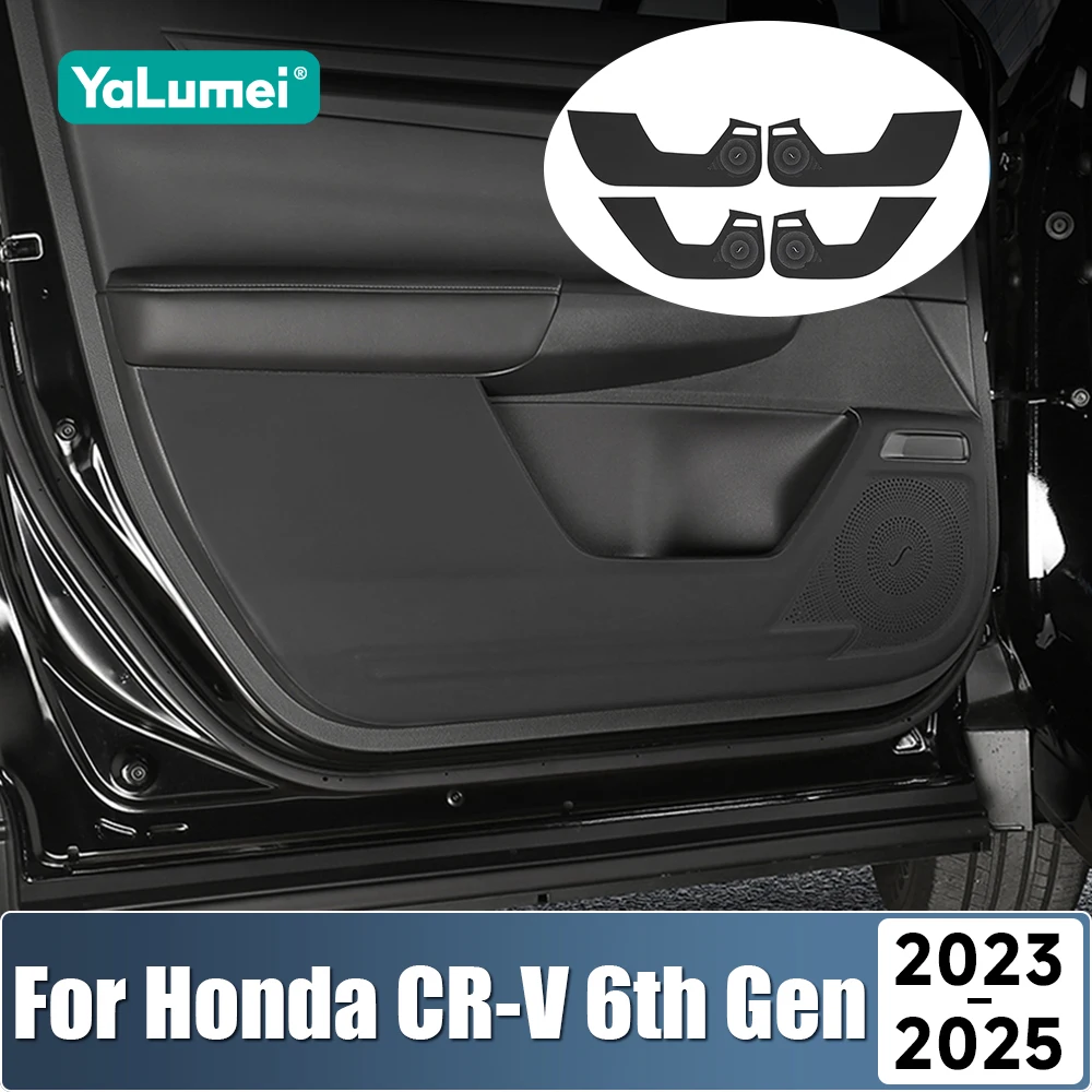 

PU Leather Car Door Anti-Kick Cover Trim Mat Pad Stickers Accessories For Honda CRV 6th Gen 2023 2024 2025 CR-V Hybrid