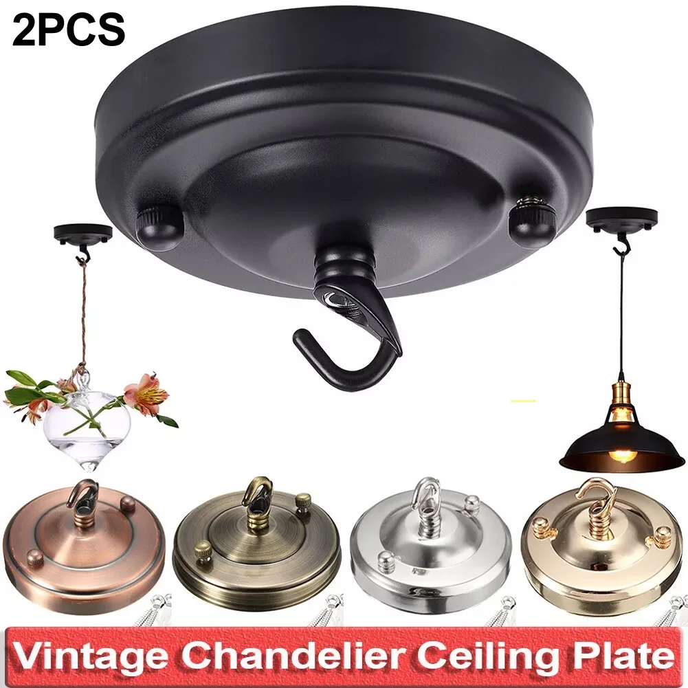 

2pcs Vintage Retro Antique Ceiling Rose Hook Plate Holder Light Bulb Fitting Chandelier Lamp Accessory