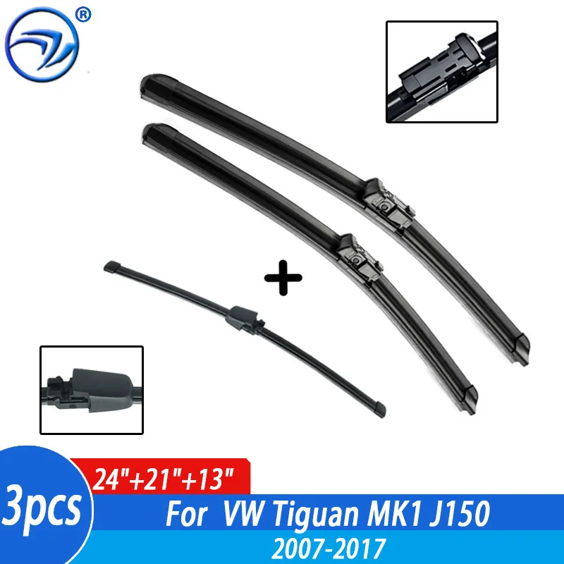 Wiper Front & Rear Wiper Blades Set For VW Tiguan MK1 2007 08 09 10 11 12 13 14 15-2017Windshield Windscreen Window 24