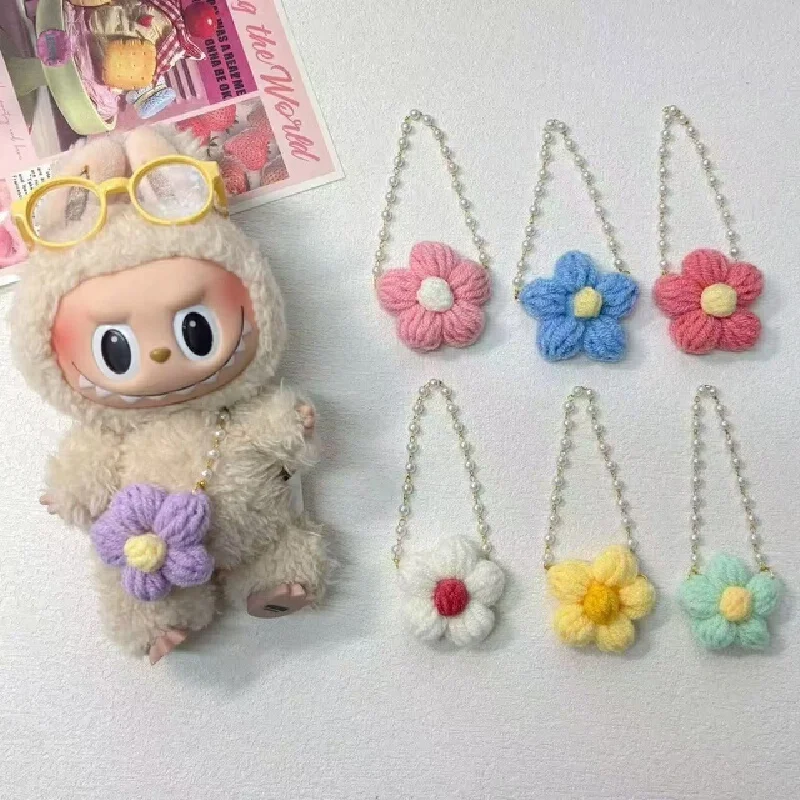 

Cartoon Pack Head Dog Knitted Crossbody Bag Kids' Doll Clothing New Soft Toy Bear Pendant Luggage Tag Accessories Handmade