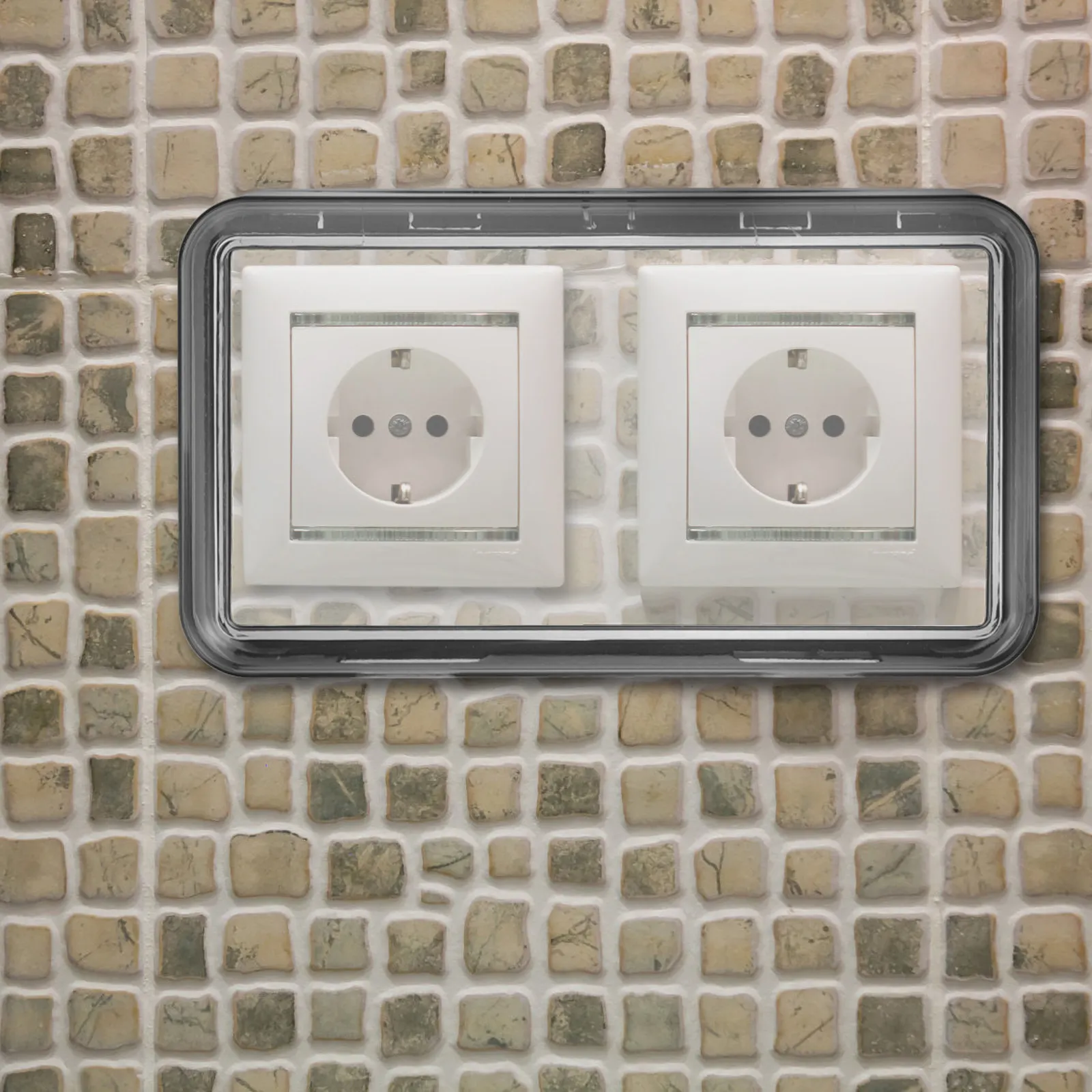 Waterproof Bathroom Outlet Cover Adhesive Flip Protective Case Splash Proof Socket Protector Electrical Panel Covers for Home
