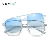 VKYEE, nuevo diseño, gafas magnéticas con Clip, gafas de sol polarizadas para mujer, gafas de sol simples para hombre, se pueden personalizar con prescripción