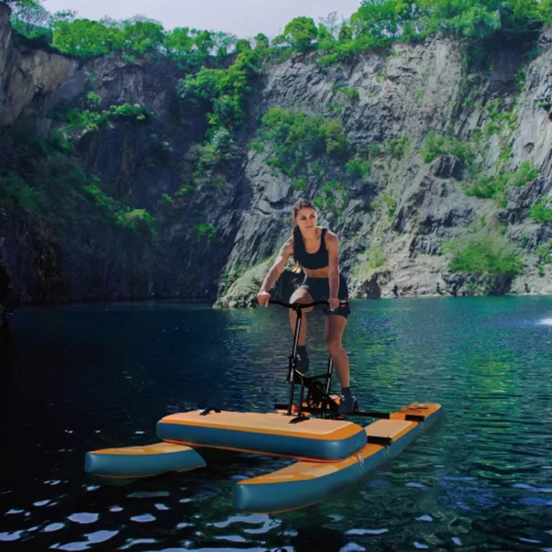 New Arrival Inflatable Water Sport Pedal Bike Boat Double Person Folding Inflatable Sup Beach Water Bike view 4