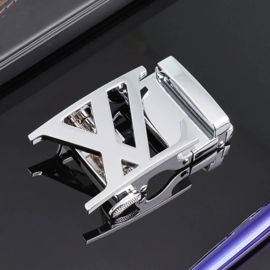 3PCS Multi‑Tone Hollow Cutout Belt Buckle, Men Ratchet Automatic Metal Buckle, Replacement Hardware for Belt Strap - view 4