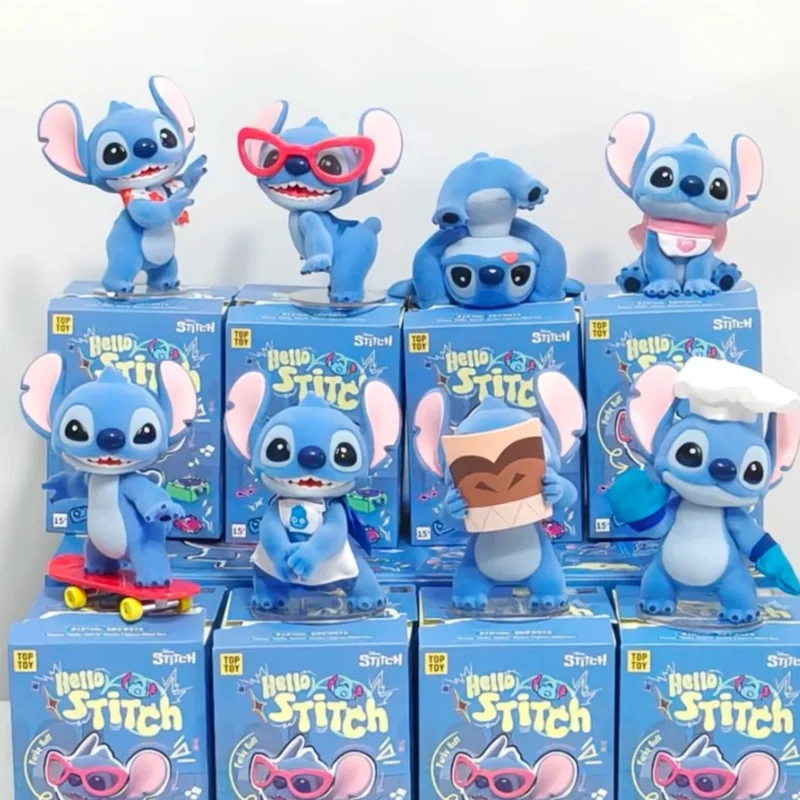 

New Stitch Blind Box Hello Stitch Series Kawaii Anime Character Doll Desktop Ornament Decoration Collection Model Surprise Gift