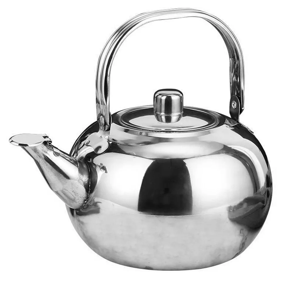 

Thickened Stainless Steel Tea Pot Large Capacity Metal Kettle Built-in Strainer Home Hotel Restaurant Use