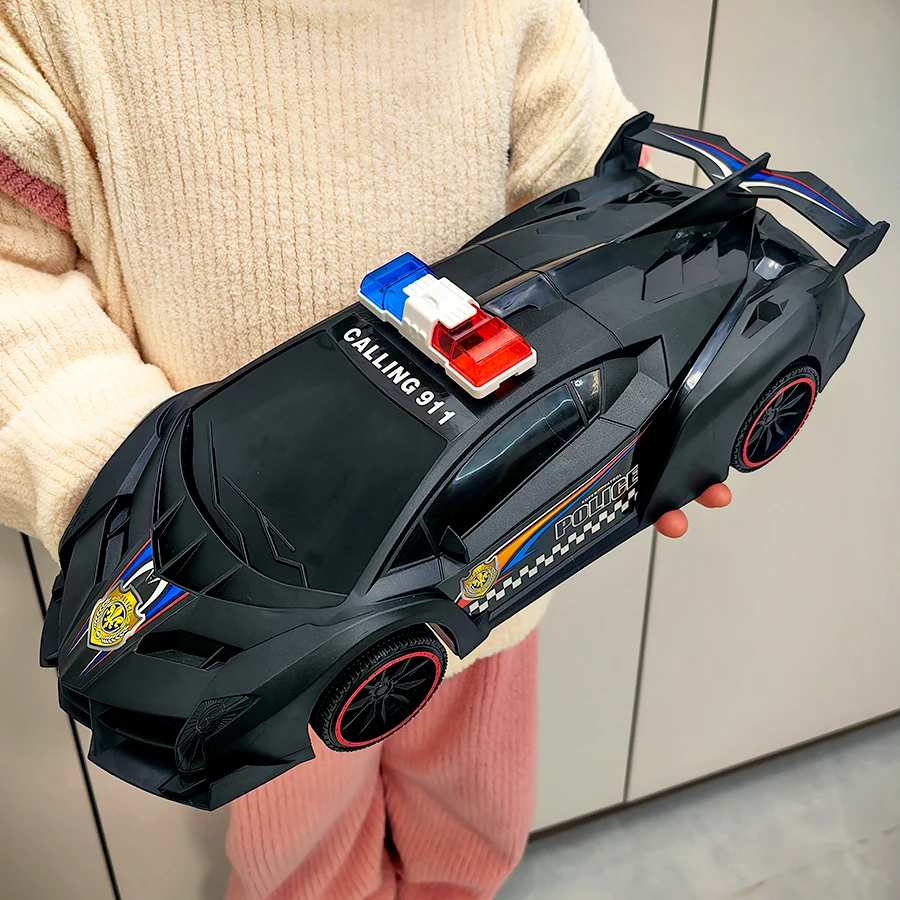 Modèle de voiture de police jouet-noir, jouet de voiture de sport réaliste jouet de voiture de police push-pull, adapté au cadeau d'anniversaire du nouvel an et de Noël