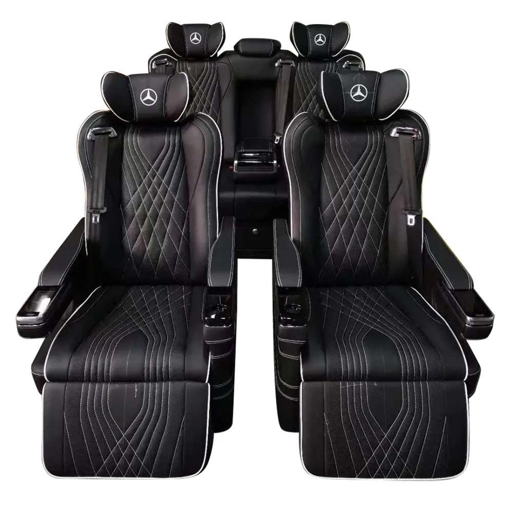 Auto  Conversion luxury car seats for Alphard van minibus W447 recliner  black car seats 