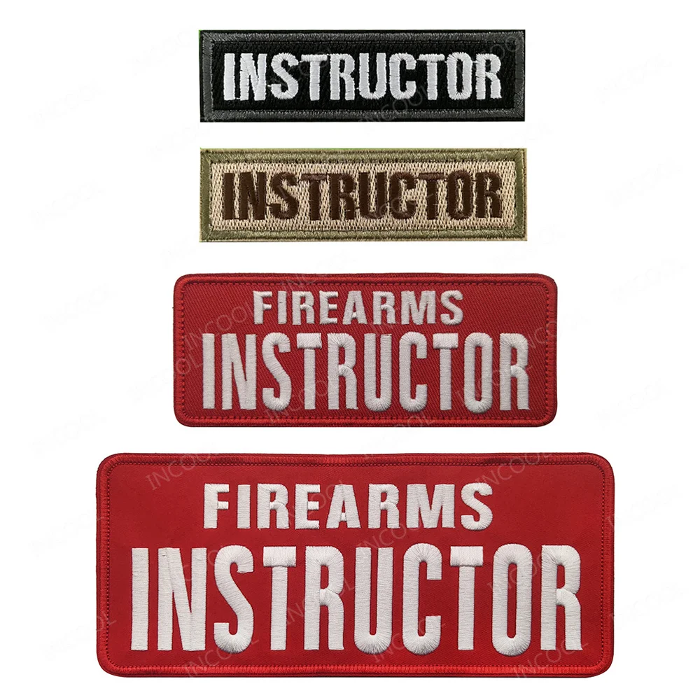 Embroidered Patches INSTRUCTOR Tactical Appliqued For Vest Backpack Clothing Uniform Armband Large Size Badges