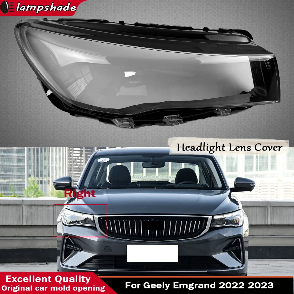 

Car Front Headlight Lens Cover For Geely Emgrand 2022 2023 Car Light Glass Shell Plexiglass Replace Original Auto Gadgets