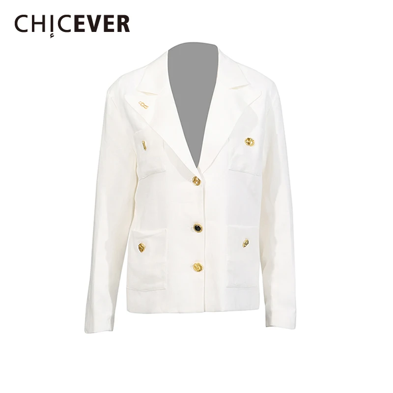 

CHICEVER однотонная базовая куртка с карманами, женская куртка с лацканами и длинными рукавами, утягивающие темпераментные женские куртки, летняя стильная мода