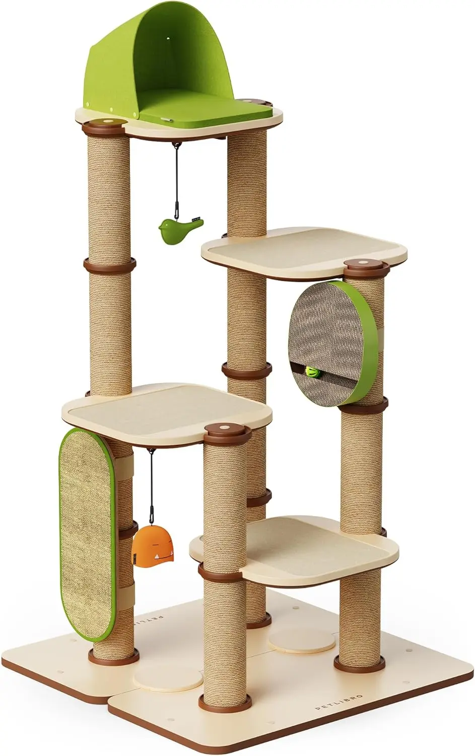 Felt Pads, Sisal Scratching Posts, 2-Second Setup, Sturdy Multi-Level Activity Center Cat Condo for Any Room