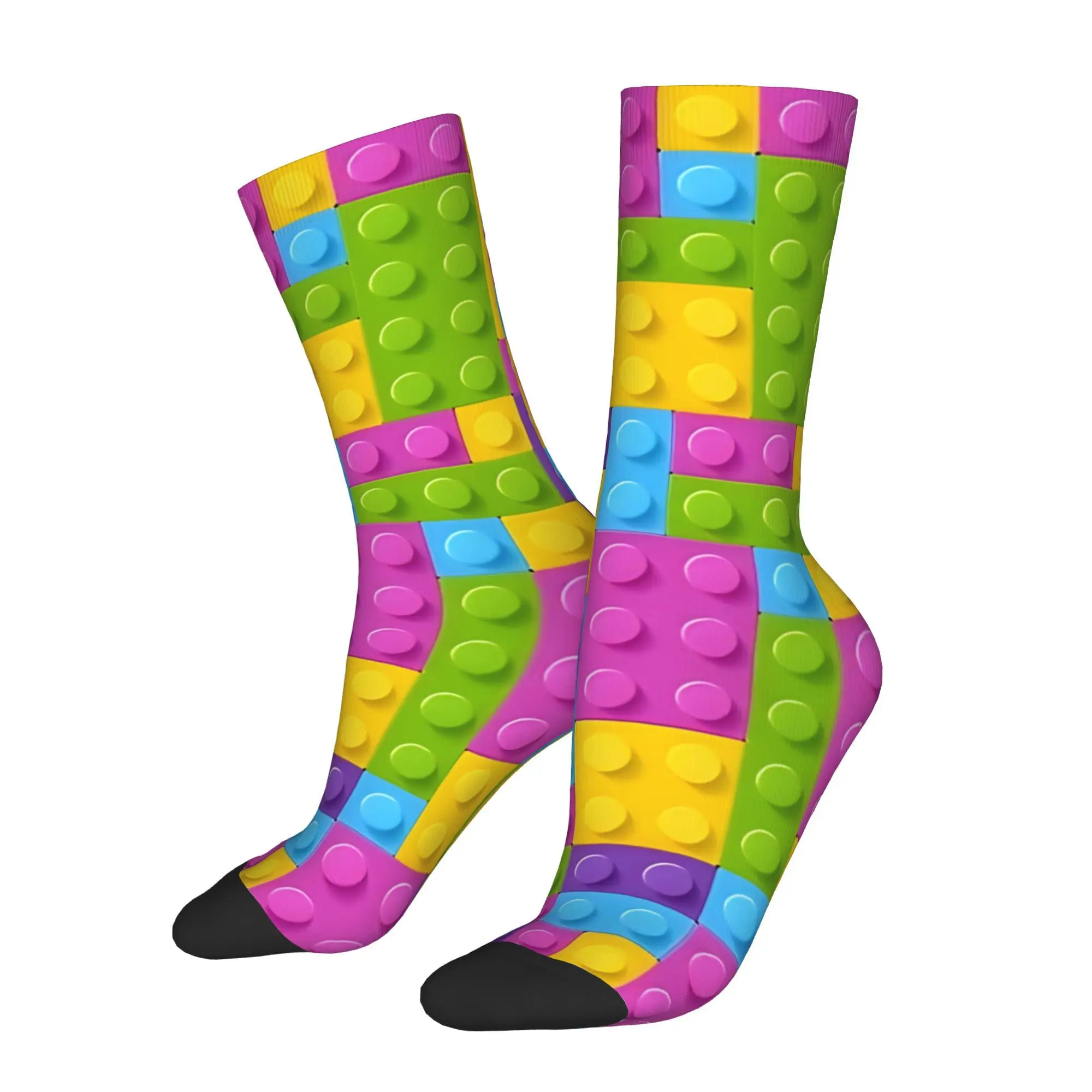 

Funny Happy Men's Socks Pastel Colorful Building Brick Retro Harajuku Hip Hop Seamless Crew Sock Gift Pattern Printed