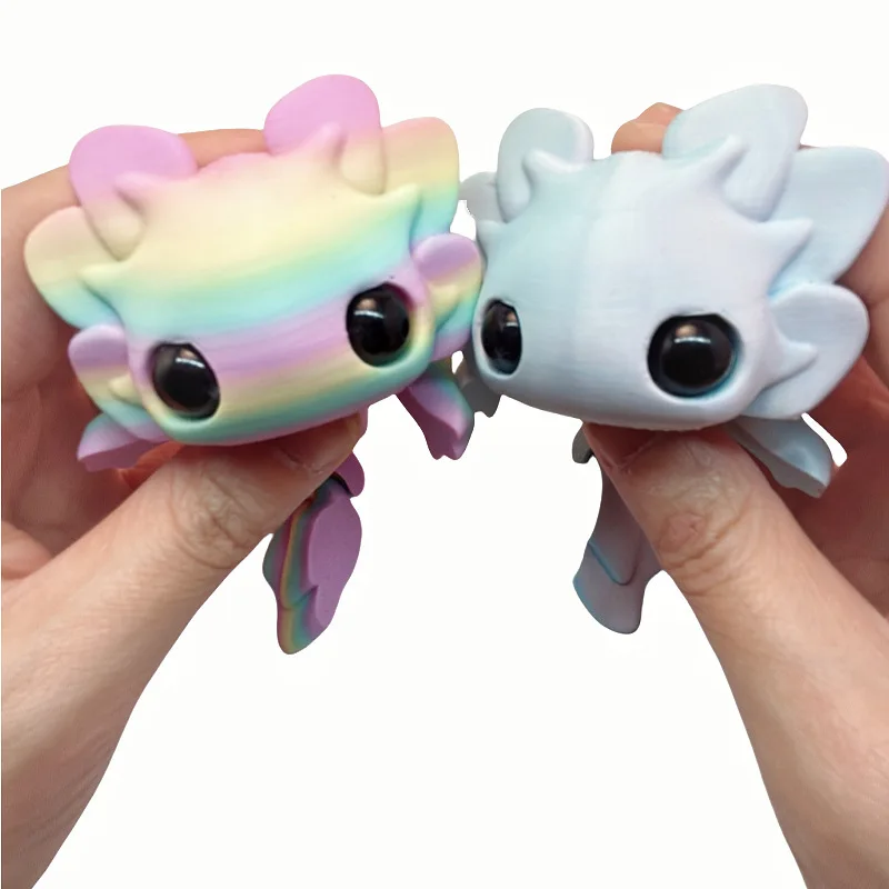 3D-gedrucktes kleines Tier-Set, gemeinsames süßes Salamander-Baby, 3D-gedruckte Tiere für Zuhause, Büro, Basteln, bedruckte Figuren, Weihnachtsgeschenke