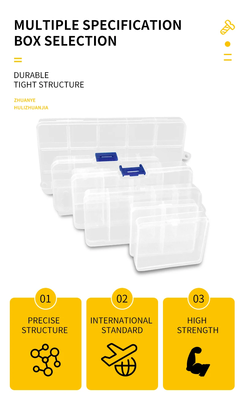 Kunststoff Box Lagerung Container Transparente Fach Einstellbare Organizer Box Für Schmuck Taste Hardware Schraube Abnehmbare Fall – Detail 1