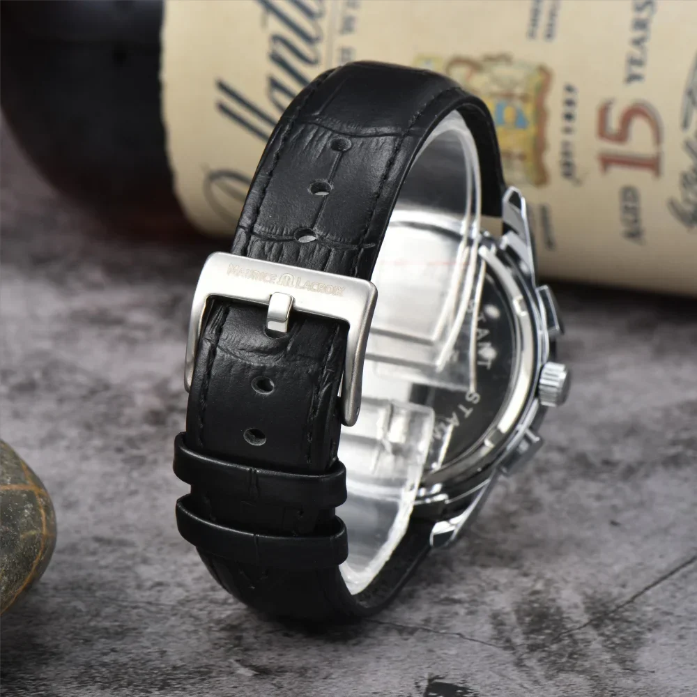 Mode vrije tijd herenpolshorloge professionele luchtvaart chronograaf luxe datumweergave quartz uurwerk zakelijk merkhorloge