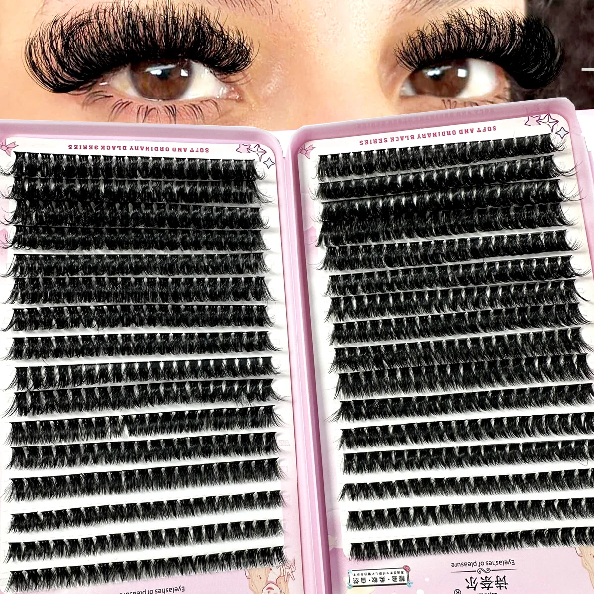 640pcs 30D-100D 5DFluffy Thick Lashes Clusters 8-18mmMix Wispy Individual Lashes Extensions Clusters DIY Makeup False Eyelashes