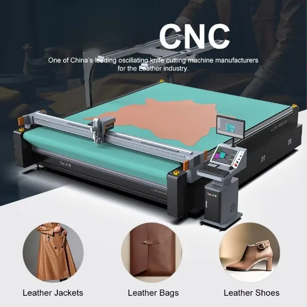 The high-precision flat   makes it easy to cut irregularly shaped leather and artificial leather