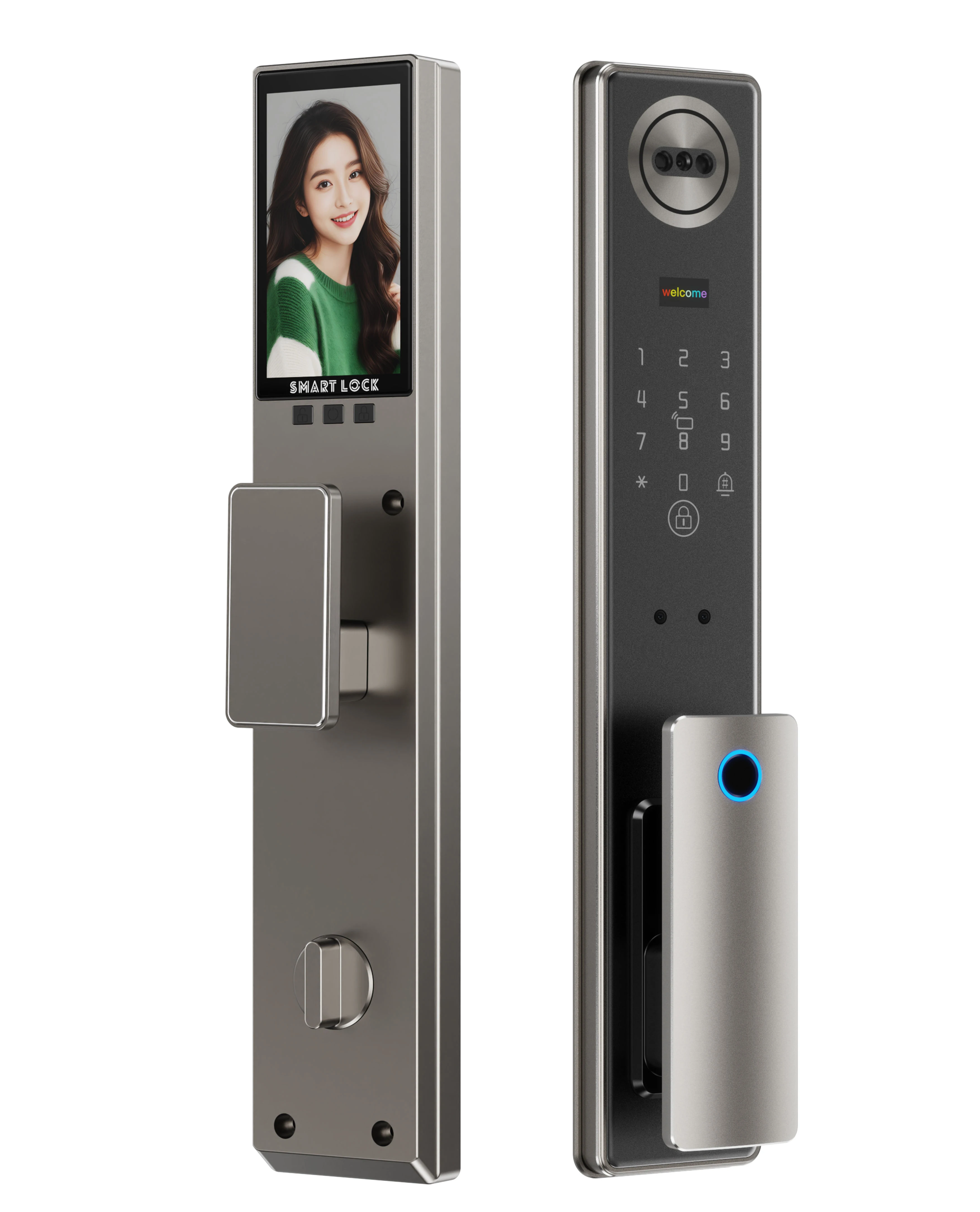 3D Smart WiFi Network Unlock Aluminum Alloy Wood Door Lock with Fingerprint Cerradura Inteligente Tuya WiFi Smart Door Lock
