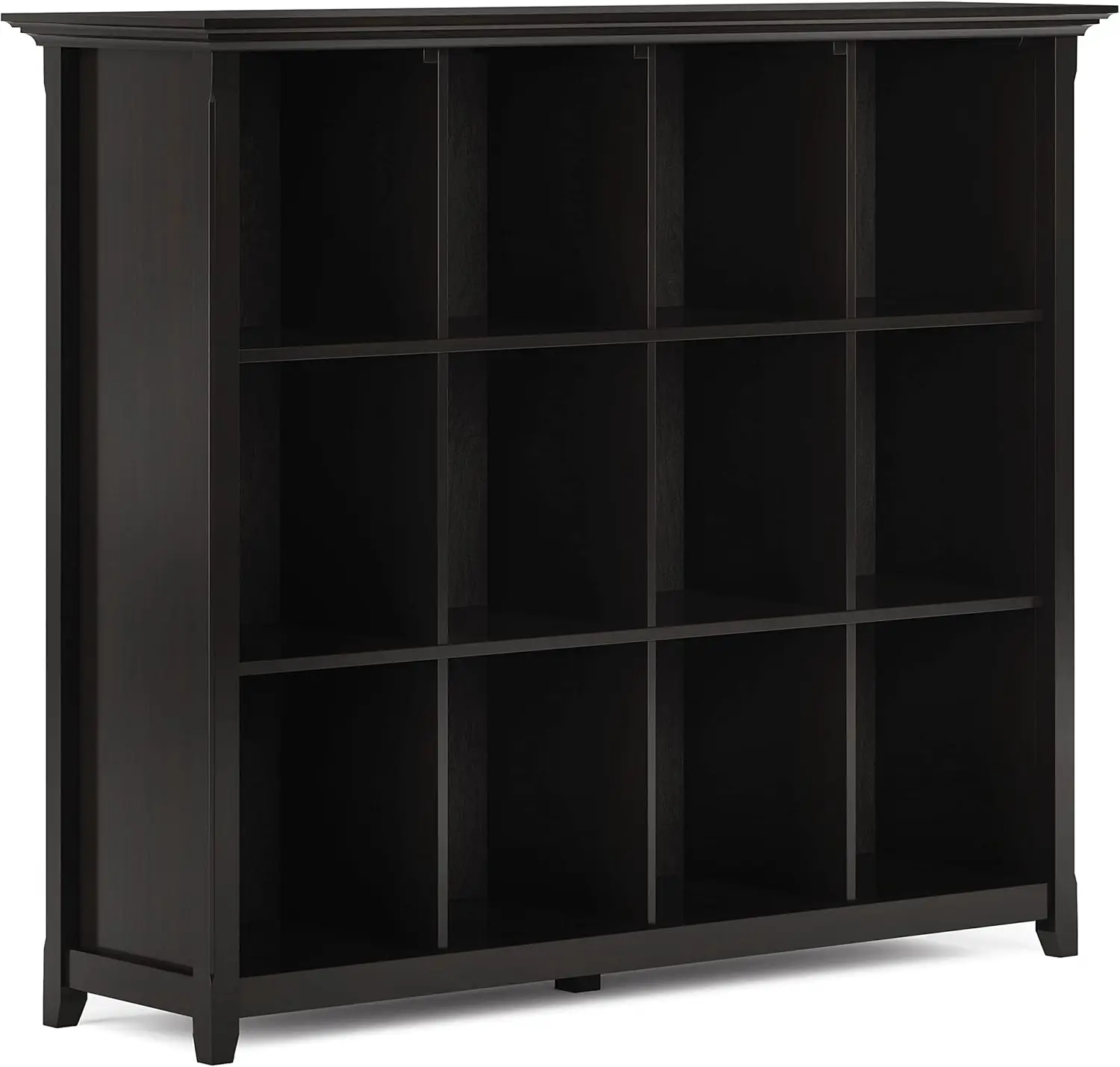 

Amherst SOLID WOOD 57 Inch Transitional 12 Cube Storage Bookcase in Hickory Brown, For the Living Room