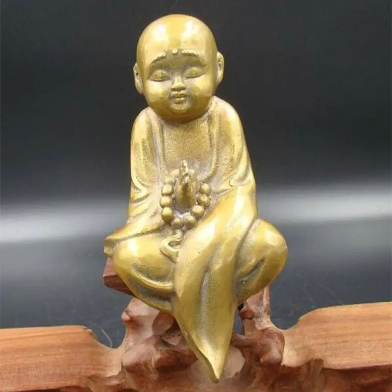 

Collectible Handmade Carved Statue Copper Brass Buddhist Monk