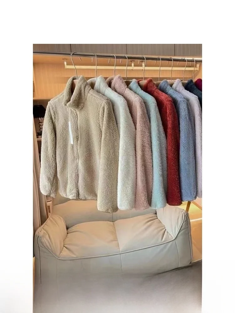 

Zipper Fce Jaet for Men And Women Stand Fit Long Sve Warm Casual Sle Coralline Velvet Coat Multiple Colors Avail...