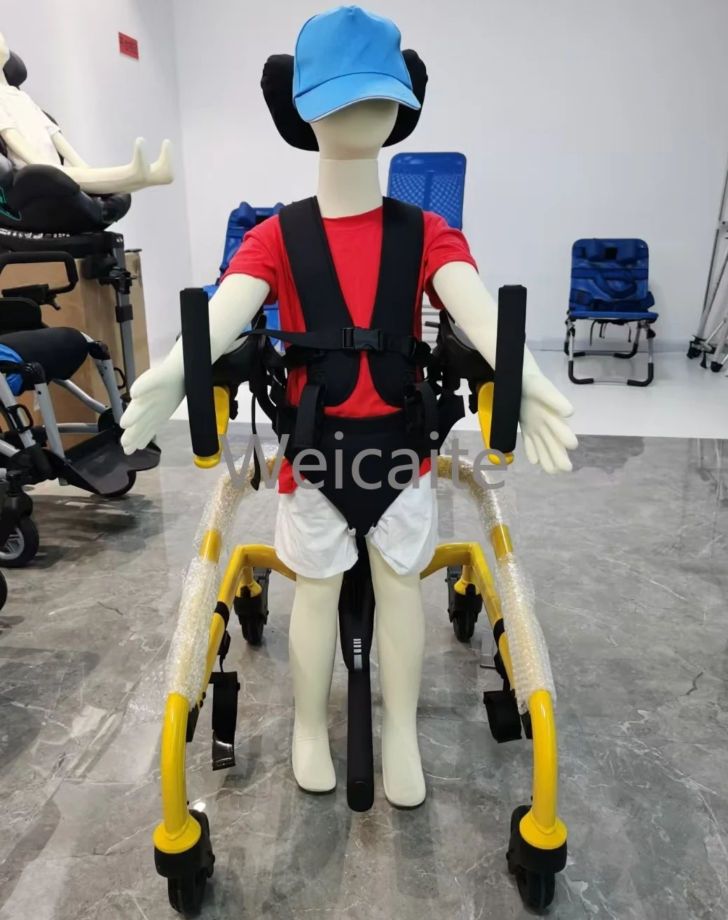 GT01 Paralhada Cerebral Ajustável Treinador de Gait Pediátrico Walker com Esquiências Especiais para Disabilidades Assento Infantil