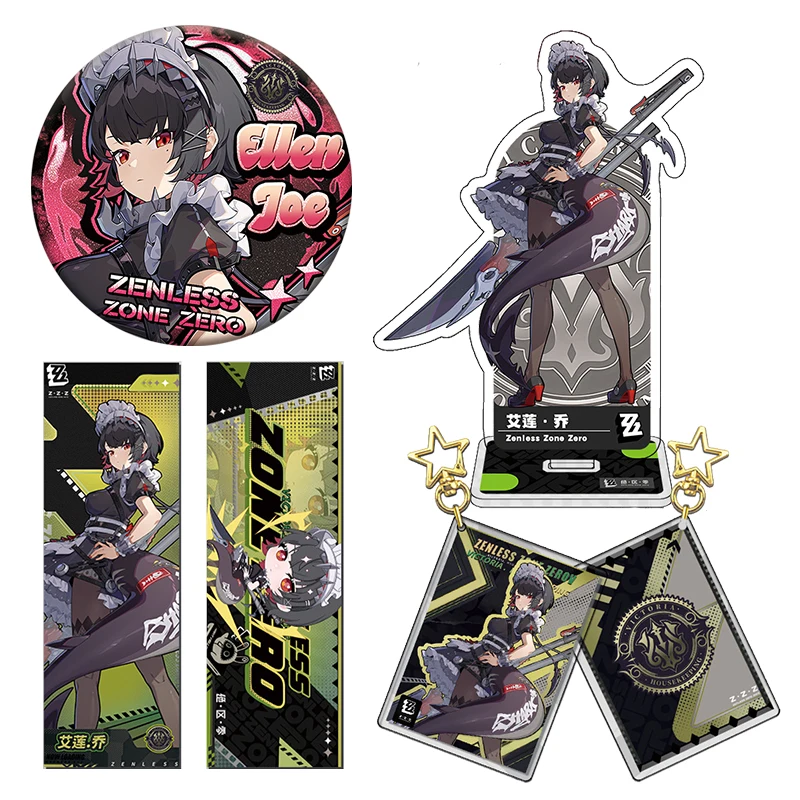 

Игра Zenless Zone Zero Ellen Joe, значок, стоячий знак, тарелки, брелок, лазерная карта, струящийся песочный билет, аксессуары для косплея