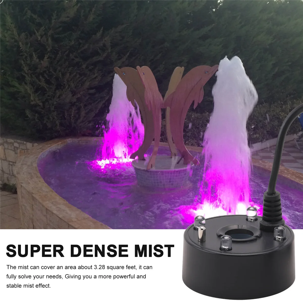 Nouveau brumisateur, Port USB 4 couleurs LED lumières Mini monsieur Machine à brouillard, fontaine intérieure jardin étang brumisateur d'eau atomiseur noir