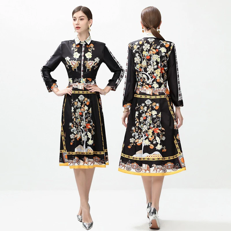 Ele groot formaat irt Dr bloemenprint Celebri geïnspireerd Briti Sle hoge taille A-lijn Dr voor dames