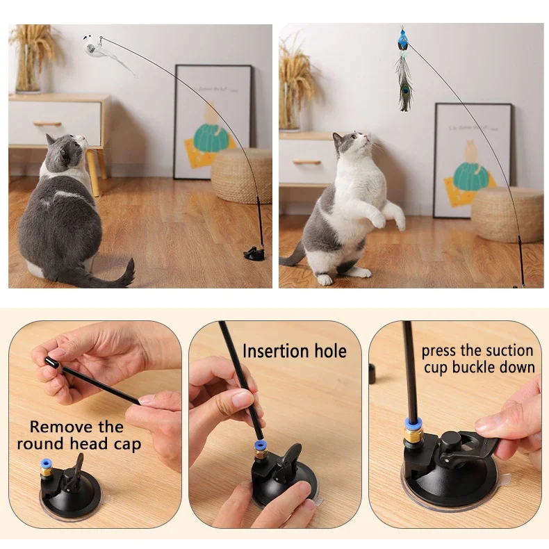 Lustige Simulation Vogel Katze Spielzeug Feder mit Glocke Katze Stick Interaktives Spielzeug für Kätzchen Spielen Teaser Zauberstab Spielzeug Haustier Katzen Liefert – Detail 8