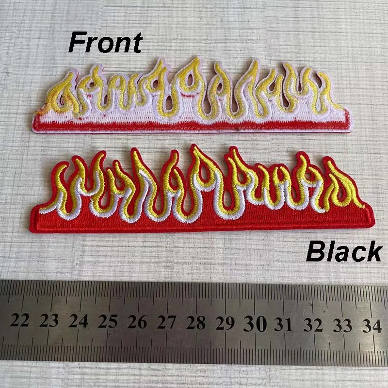 5 Stück Feuerflammen-Applikationen zum Aufbügeln, thermokollierbare, schmelzbare Stickereien, DIY-Nähzubehör für Kleidung und T-Shirt-Dekoration – Detail 3