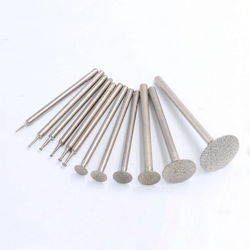 0.5-16mm Thin Slice Diamond Grinding Head Needle Bits Burrs Engraving Carving Tool 2.35/3mm Shank Grinding Bit Polishing Tool