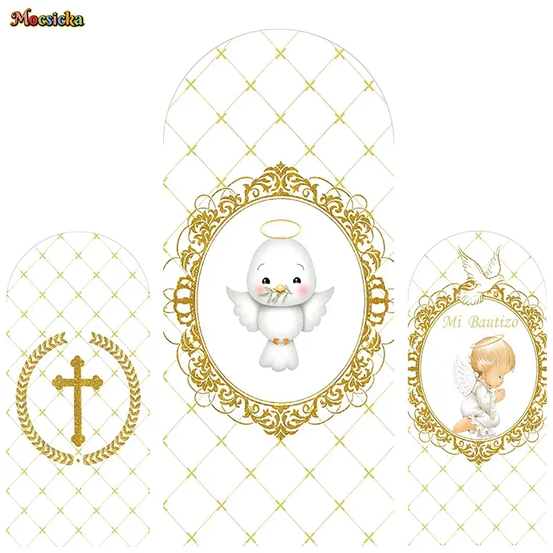 Mocsicka عرض الطفل التصوير الخلفيات بالتواصل المعمودية الملائكة الحمائم ديكور الاطفال صورة كعكة سحق كابينة تصوير راية #1