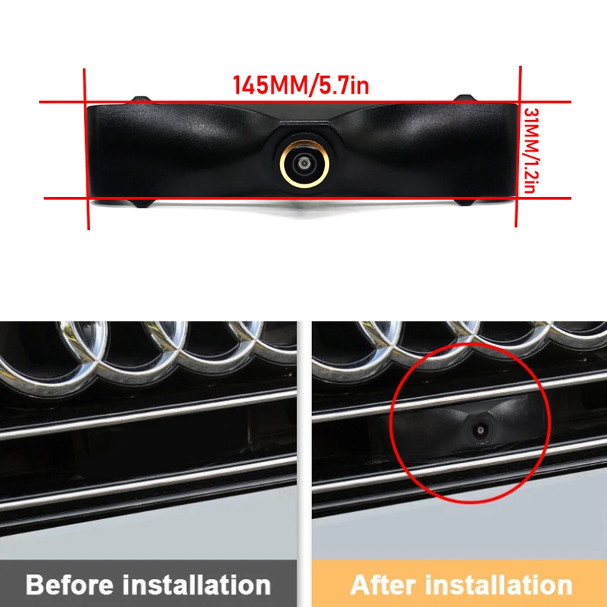 Car Front View camera For Audi A6 A6L C7 C8 4G Avant 2012 ~ 2018 front view camera waterproof Parking LOGO AHD Night Visio Cam