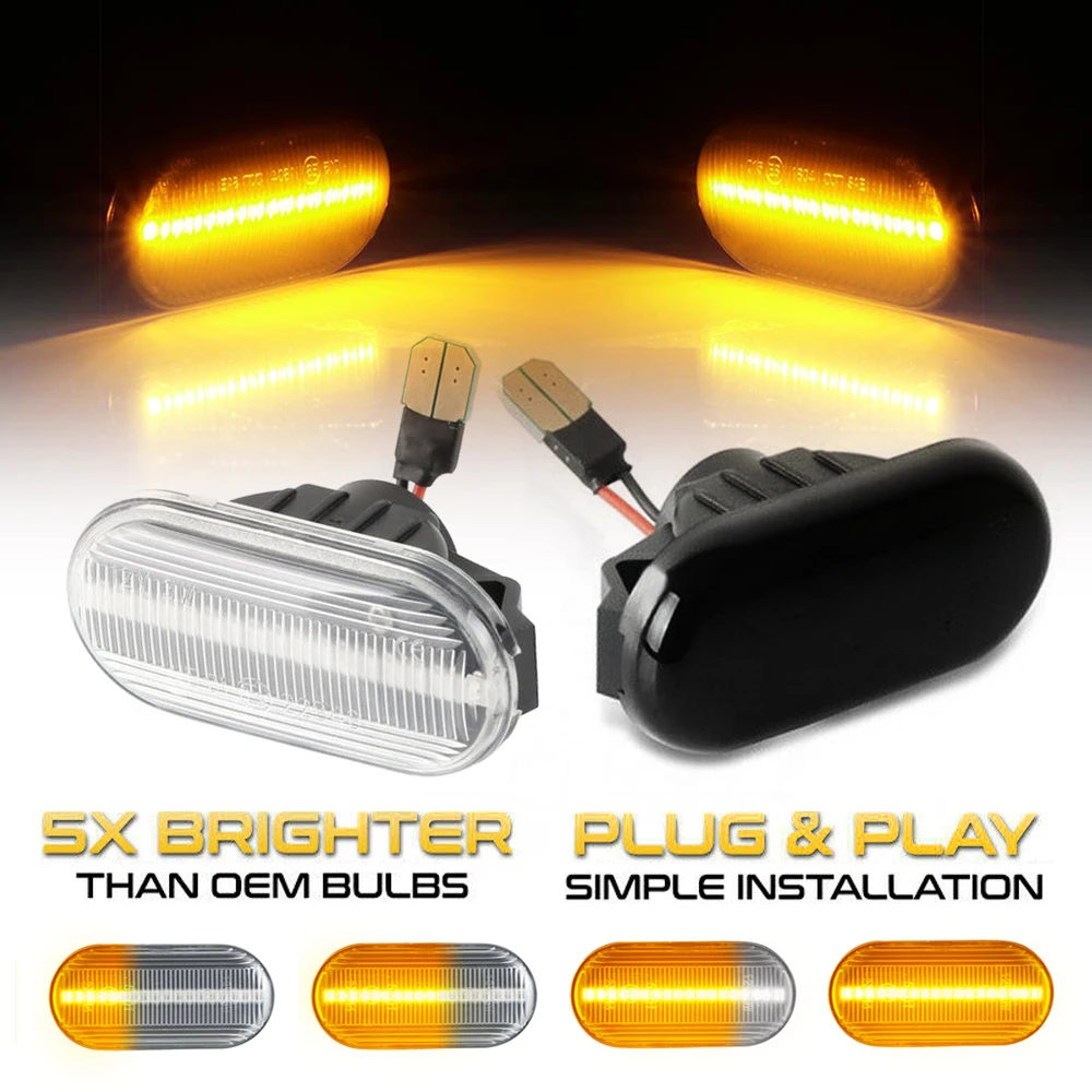 

2PCS Car Side Marker Light LED Turn Signal Light For Nissan Tiida C11 Versa Note E11 Micra K12 NP300 Navara D40 Qashqai J10