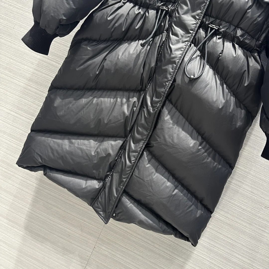 2025 Women's Clothing Hooded white duck down long down jacket Winter New 1105