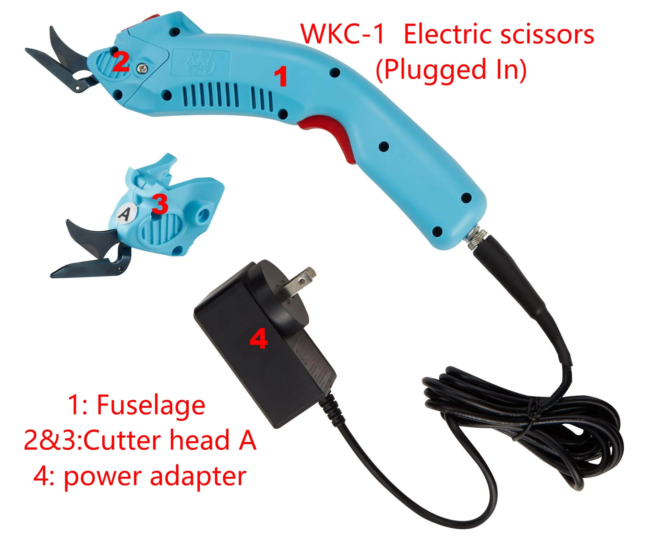 مقص سلكي كهربائي موصول في مقص قطع القماش